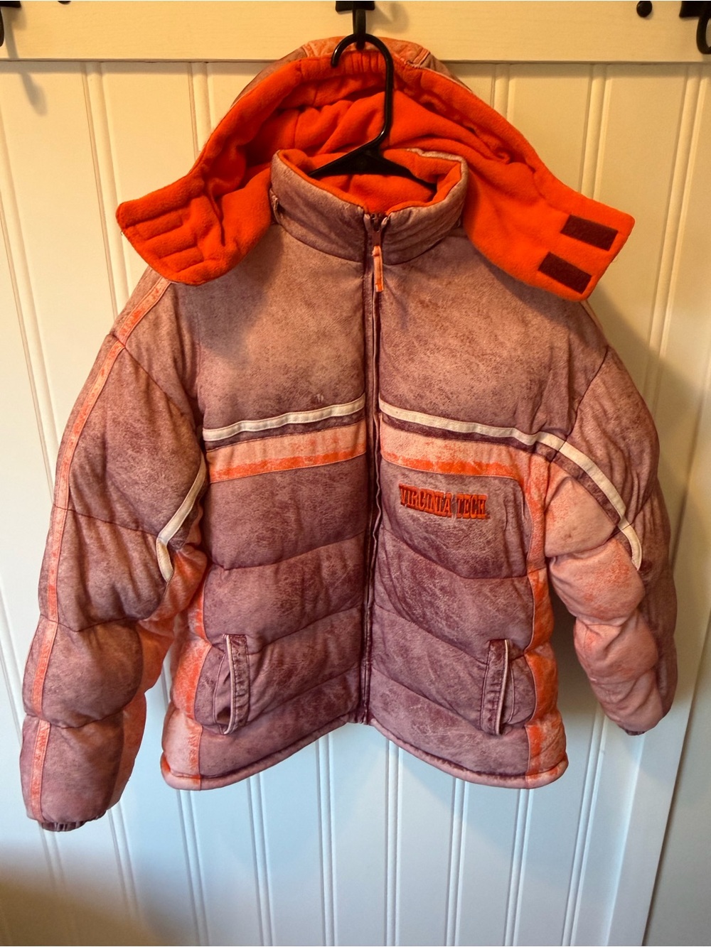 RARE Vtg Starter Y2K Virginia Tech Hokies Puffer Coat Youth XL Fits Mens S